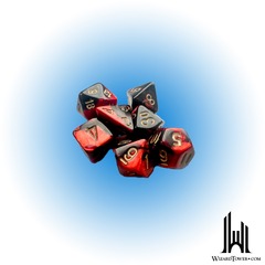 Gemini Mini-Polyhedral 7-Die Set Black-Red/Gold